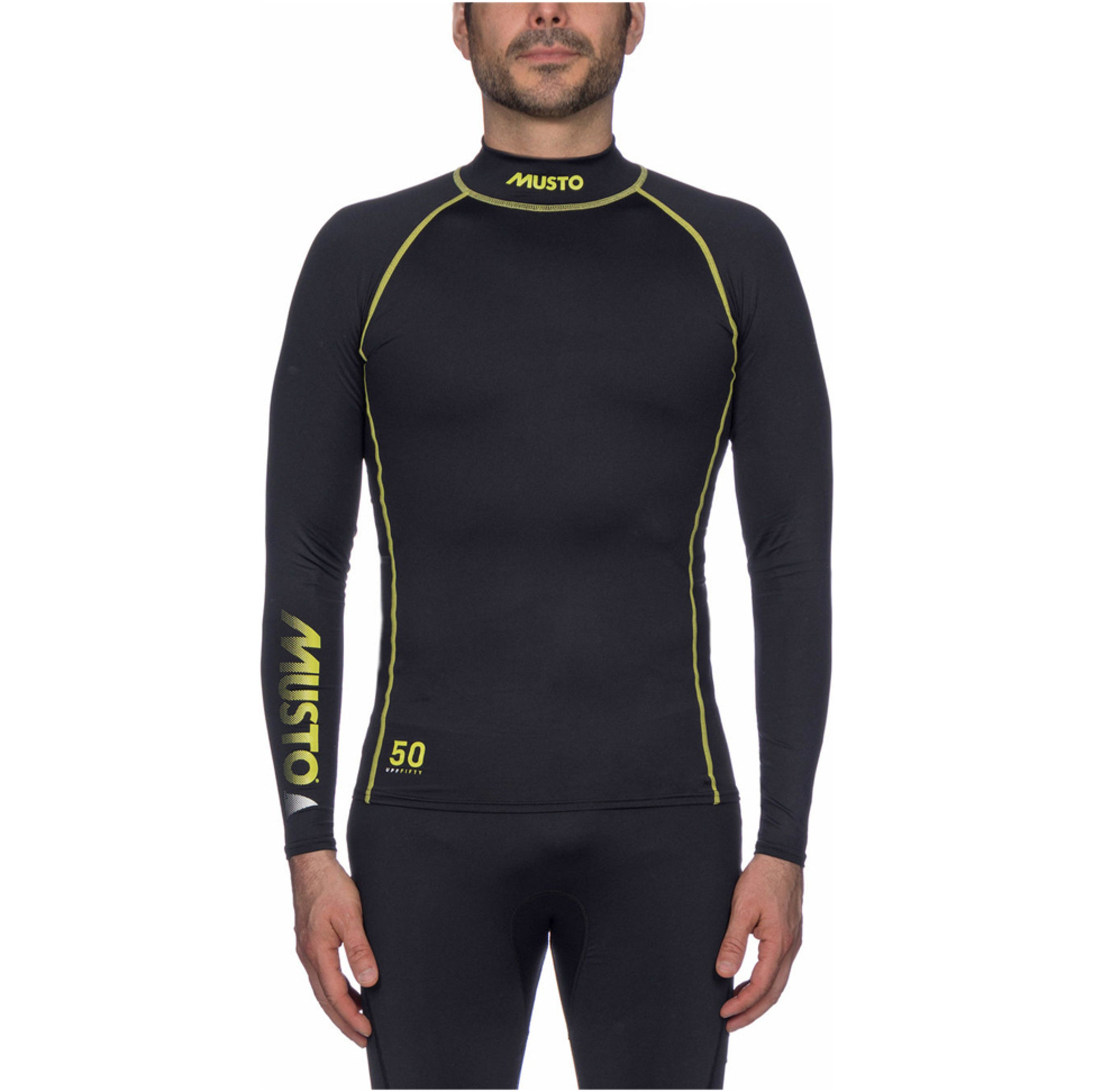2022 Musto UPF50 Long Sleeve Rash Vest Black SUTS003 Wetsuits Rash